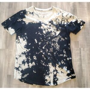 Dikotomy Men's Black Tie Dye T-shirt Med 100% Cotton Short Sleeve Crew Neck Rose